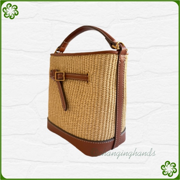 MANGO Raffia-Effect Bucket Crossbody Bag - Picture 5 of 9